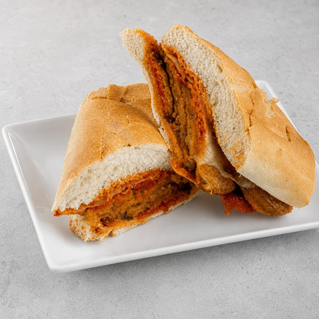 Veal Parmesan Sandwich.